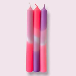 kaarsen dip dye neon fluor roze pink stories paars lila kaars online kopen bestellen webshop