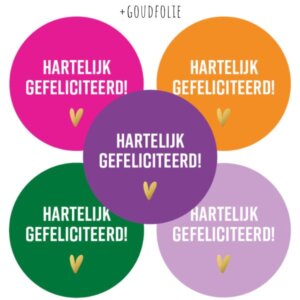 sticker hartelijk gefeliciteerd vrolijk kleuren stickers online kopen bestellen webshop